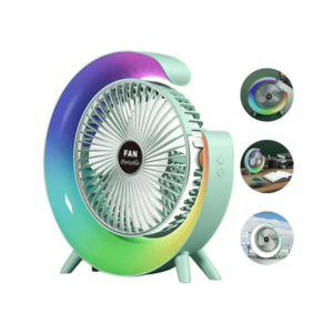 Mini ventilador portátil con luces RGB